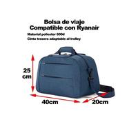 Shein Bolsa de viaje para cabina 40x25x20 cm compatible con Ryanair, Vueling, EasyJet y otras aerolíneas, equipaje de mano ligero, resistente e impermeable,