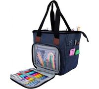 Shein Bolsa organizadora y portátil para guardar hilo, proyectos, agujas de tejer, ganchos de crochet, manuales y otros accesorios