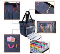 Shein Bolsa para hilo, tejido, bolsa para guardar ropa, bolsa portátil para guardar hilo, llevar proyectos, agujas de tejer, ganchos de crochet, manuales y
