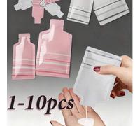 Shein Bolsas de muestra de champú con sellado térmico, paquete de bolsa con forma de botella de aluminio, muestras cosméticas, viaje, desechables, envases p