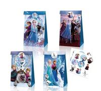 Shein Bolsas de regalo de 12 piezas de Disney Frozen Elsa y Anna, bolsas de caramelos para fiestas de cumpleaños, suministros de embalaje, adecuadas para bo