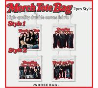Shein Bolsas de tela B-TS ARIRANG, RM, JIN, J-HOPE, JIMIN, V, JUNG/KOOK impresas por ambos lados, con el patrón del retrato grupal B-TS "Back On Top" ARIRAN