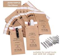 Shein Bolsas desechables de esterilización y desinfección de 75x150mm, 20/50/100 piezas. Bolsas de papel kraft para manicura, esterilizador de uñas, almacen