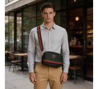 Shein Bolso bandolera elegante para hombre, bolso versátil de un solo hombro a la moda, bolso mensajero con patrón de nido de pájaro tejido, bolso de estilo