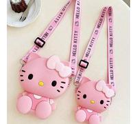 Shein Bolso bandolera monedero de niña rosa con diseño de Hello Kitty, ideal como regalo de vuelta al colegio