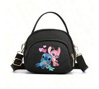 Shein Bolso bandolera negro con estampado de Stitch y Angel de Disney - Elegante y lindo para uso diario