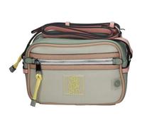 Shein Bolso bandolera para mujer - Bolso bandolera verde agua con detalles rosa y amarillo - Bolso con cremallera mediano - Casual - Múltiples compartimento