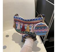 Shein Bolso Bolso de mujer 2025 Nuevo artículo Estilo retro de la minoría Bolso de hombro de mujer Moda Borla Cruce de frontera Bandolera