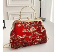 Shein Bolso casual de estilo cheongsam con pintura de flores de albaricoque de Van Gogh, bolso de hombro versátil de estilo chino con hebilla de metal, bols