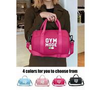 Shein Bolso cruzado ajustable con asa superior, estampado de mancuerna "El gimnasio es mi terapia", de tela resistente, mini bolso de mano adecuado para fit