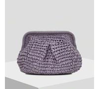 Shein Bolso cruzado de mujer de verano tejido con borla y cadena, bolso de playa de paja tejida para el hombro, billetera hecha a mano, 1 pieza de bolso de