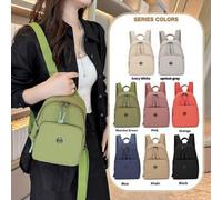 Shein Bolso cruzado/mochila elegante y casual para mujer, con cierre de cremallera, forro de nailon y poliéster, diseño de múltiples compartimentos, estilo