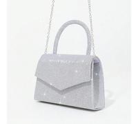 Shein Bolso Cuadrado Pequeño Simple De Moda Para Fiesta, Boda Y Banquete. Bolso De Noche Clásico Decorado Con Lentejuelas Y Pedrería, Bolso De Mano Elegante