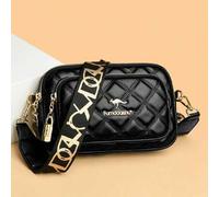 Shein Bolso cuadrado portátil de moda informal acolchado con estampado de argyle y correa ajustable para guitarra, bolso de cámara, bolso cruzado, bolso de