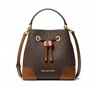 Shein Bolso de cubo mini Mercer 18 para mujer de Michael Kors - Cierre de cordón con monograma clásico, material de lona y PU con función de bolso de mano y