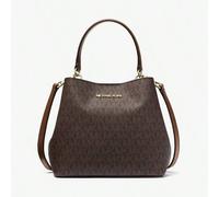 Shein Bolso de cubo mini PRATT para mujer - Acento de logotipo con estampado de monograma en todo el bolso, con correa ajustable y desmontable, cierre magné
