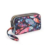 Shein Bolso de embrague de mujer de tres capas de largo, bolso de mano de gran capacidad, monedero de llave, bolsa de teléfono móvil casual para mujer, bill