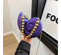 Shein Bolso de fiesta de embrague elegante con forma de concha, bolso con diseño único con forma de concha para mujer, bolso de noche brillante de moda, bol