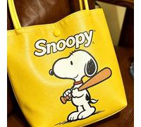 Shein Bolso de hombro de lona estampado SNOOPY PEANUTS IP 1 pieza, material duradero, gran capacidad con diseño de cierre, adecuado para trabajo, compras y