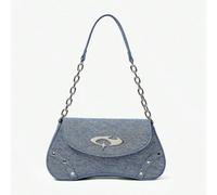 Shein Bolso de hombro negro para mujer, bolso hobo, de moda, personalizado, sencillo, versátil, de calle, dulce y fresco para chicas, chicas calientes, esti