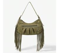 Shein Bolso de hombro para damas y mujeres, bolso hobo, ante, bolso de ante, borlas, diseño con cremallera, de moda, versátil, estilo callejero, dulce y fre