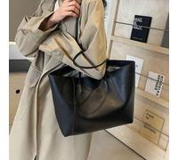 Shein Bolso de hombro para mujer, color liso, bolso de mano, bolso grande, negro, 41 x 27 x 12 cm, 1 pieza