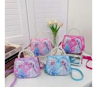 Shein Bolso de hombro para niños de Disney, estilo princesa Frozen con estampado de dibujos animados, cuentas y diseño exquisito y versátil, bolso de mano c