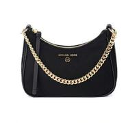 Shein Bolso de hombro pequeño de mujer Michael Kors Jet Set Charm Retro Commuter de unicolor con logo, estilo cadena de Hong Kong y detalles, color negro 32