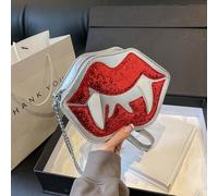 Shein Bolso de hombro y bandolera de mujer con diseño de labios, de material PU con bloques de color, versátil y de moda para Halloween