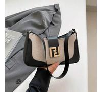 Shein Bolso de lino con estilo de parche de gran capacidad, llegada nueva de 2025, diseño simple de un solo hombro/axila