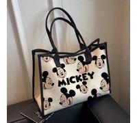 Shein Bolso de lona con estampado de Mickey Mouse, Minnie Mouse y Donald Duck de Disney. Es un bolso de hombro casual y cómodo para mujeres con gran capacid