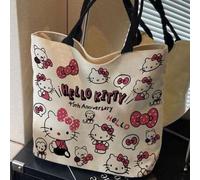 Shein Bolso de lona con licencia oficial de Sanrio - Diseños lindos de Hello Kitty, Kuromi, My Melody, hecho de tela antibacteriana de grado 3A, bolso de mo