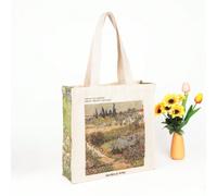 Shein Bolso de lona de arte de pintura al óleo de Van Gogh para mujer y niña, bolso plegable reutilizable y , bolsa de compras grande de capacidad de ocio,