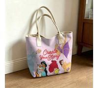 Shein Bolso de lona reutilizable de la Colección de Princesas Disney, bolso de hombro espacioso para recados, trabajo, escuela, playa, compras y uso diario