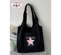 Shein Bolso de lona simple para mujer, bolso de hombro de lona de apertura superior, bolso de mano, mochila escolar simple para estudiantes de primaria, sec