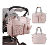 Shein Bolso de mamá de gran capacidad con compartimento para bomba de extracción de leche, bolso de hombro, bolso cambiador multifuncional para madres y beb