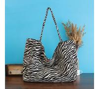 Shein Bolso de mano con estampado de rayas de cebra, regreso a la escuela, clásico casual, adecuado para adolescentes, mujeres, estudiantes universitarias,