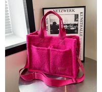 Shein Bolso de mano con flecos de moda para mujer, bolso de hombro cruzado con múltiples bolsillos, bolso suave y esponjoso, caliente de otoño e invierno pa