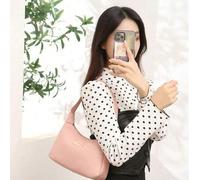 Shein Bolso de mano de estilo PU con estampado de lichis, bolso de hombro de moda para mujer, bolso de tela sintética de unicolor con cierre de cremallera y
