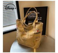 Shein Bolso de mano de gran capacidad con estampado de dibujos animados brillantes de Winnie the Pooh y Tigger de Disney para el verano, cierre con cremalle