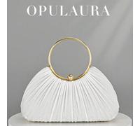 Shein Bolso de mano de lujo para mujer OpulAura, estilo metálico de alta gama para eventos de noche, cóctel, fiesta, boda, novia, dama de honor, accesorio d