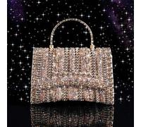 Shein Bolso de mano decorado con brillo plateado y rhinestones, bolso de embrague elegante para mujeres, con una elaboración sofisticada, adecuado para banq