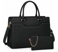 Shein Bolso de mano grande tipo compras para mujer de PU de 15.6 pulgadas, bolso de trabajo para mujer, maletín impermeable para ordenador portátil con cart