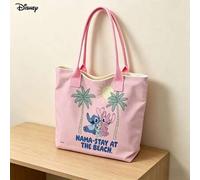 Shein Bolso de mano y de hombro para laptop con Stitch y Angel de Disney, "Nama-Stay At The Beach" Bolso de hombro tropical para uso diario