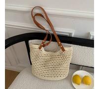 Shein Bolso de mujer, modelo 2024, Bolso de playa trenzado, Bolso de hombro versátil para vacaciones en la playa o como bolso escolar para ir al trabajo, Mo