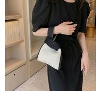 Shein Bolso de mujer tejido, bolso de ganchillo de color contrastante, bolso de ganchillo mini individual, bolso de mano, con patrón de letra, transpirable