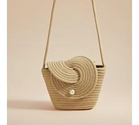 Shein Bolso de mujer tejido de nicho francés 2025, bolso de playa y vacaciones de verano, cesta de verduras de gran capacidad, regalo del Día de San Valentí