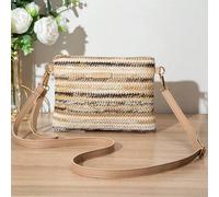 Shein Bolso de mujer trenzado de paja nuevo, a granel, bolso de hombro/cruzado a juego con todo, bolso cuadrado dulce mini, bolso de playa llamativo de prim