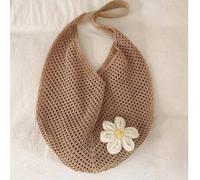 Shein Bolso de paja tejido hueco, bolso de playa estilo bohemio de gran capacidad, bolso de compras de playa de gran capacidad, bolso de paja tejido hueco d