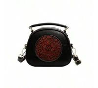 Shein Bolso de pata de gallo retro europeo y americano para mujer, diseño de bolso de hombro tipo bóxer con remaches de incienso, bandolera cruzada y botas